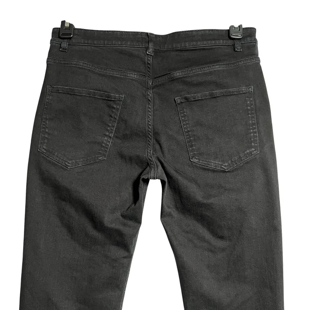 Chanel Uniform Slim Straight Stretch Denim Jeans Black EU 40 Lion Crest